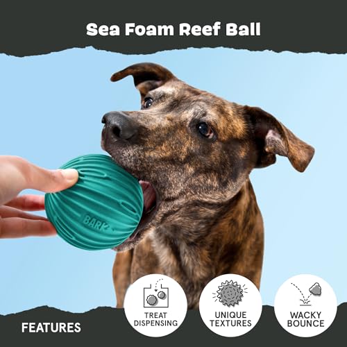 BarkBox Sea Foam Reef Ball Treat Dispensing Toy for Large Dogs, Perfect for Fun-Filled Stimulation and Interactive Playtime - style: Sea Foam Reef Ball