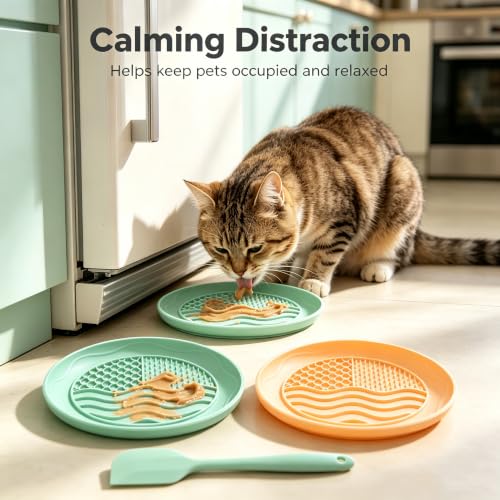 Dog Lick Mat, Dual Texture Slow Feeder with Suction Cups, 2 Pack