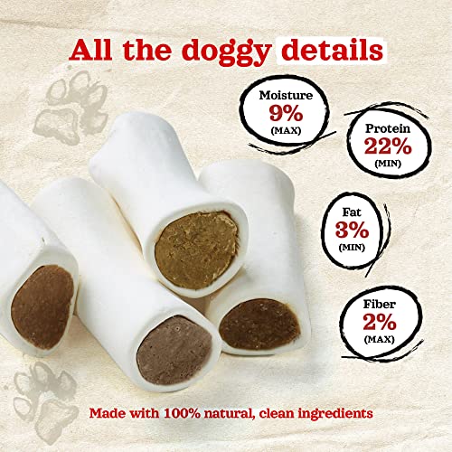 Natural Farm Filled Dog Bones, Bacon & Cheese Flavor (5-6 Inch, 3 Pack), Limited Ingredient Stuffed Dental Dog Bone Treats for Large Dogs - size: 5-6" Bacon & Cheese Flavor, 3 Count