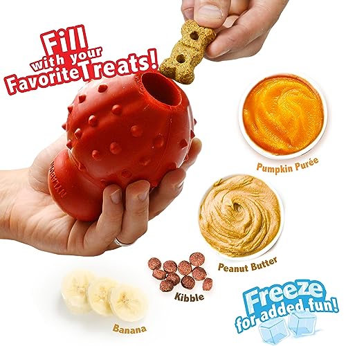 Nylabone Strong Chew Rubber Stuffable Cone Treat Toy, Bacon Flavor, Large - color: Red, size: Large