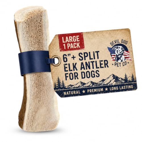 Devil Dog Pet Co Split Elk Antlers for Dogs, Large, Long Lasting - style: split - Large - 1 Pack