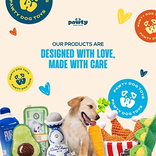 PAWTY Fried Chicken Interactive Dog Toy - Snuffle Nosework Puzzle with Squeaker - Pet Stress Relief Game - Nosework Hide Treat Food Puzzle - Medium Dog - Durable Cute Dog Gifts - style: PAWTY Fried Chicken
