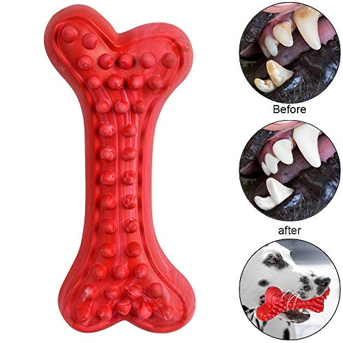 German Shepherd Dog Chew Toys for Aggressive Chewers,Indestructible Beef Flavored Tough Durable Dog Bone Toy Natural Rubber Teeth Cleaning Chews for Large/Medium Dogs
