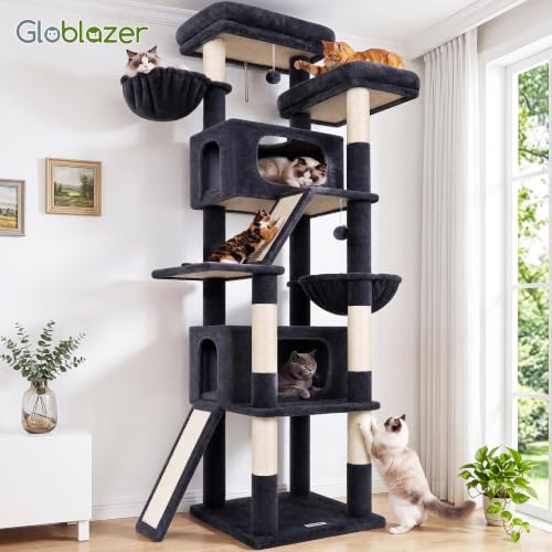 Globlazer 79in Heavy Duty Cat Tree for Large Cats, S79, Dark Grey - color: Dark Grey