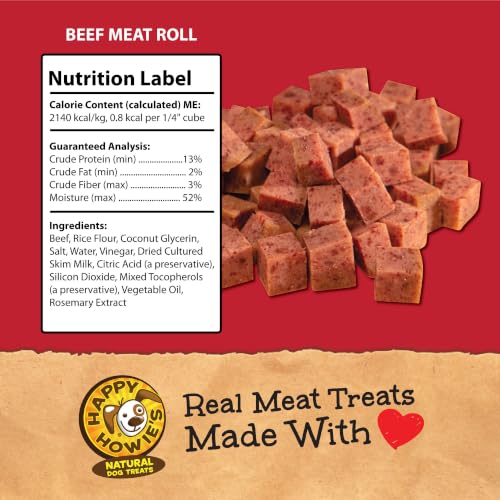 Happy Howie's Soft Meat Roll Treat, High Protein, Beef, 7 Oz (Pack of 6) - size: 7 Ounce (Pack of 6)