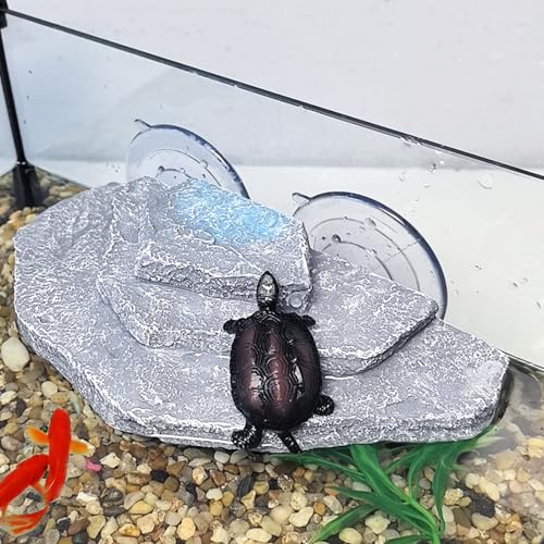Tfwadmx Turtle Basking Platform Floating Resting Terrace Dock Stone,Grey - color: Grey：s