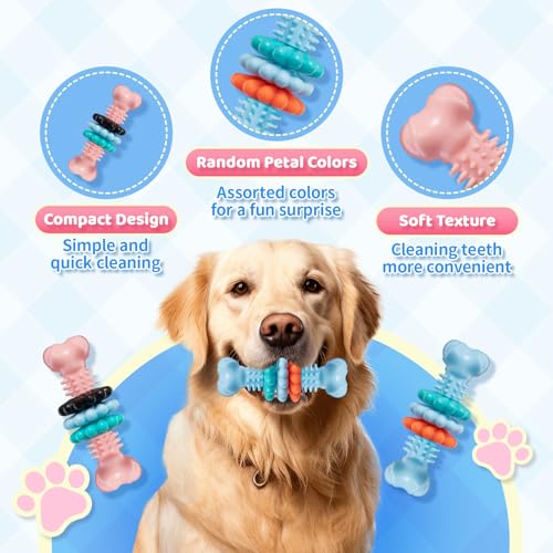 2 Pack Indestructible Puppy Chew Toy Soft Durable Teeth Cleaning