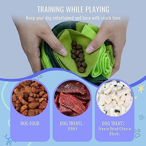 Pet Snuffle Ball, Puzzle Sniffing Interactive Dog Ball for Blind Dogs Training Stress Relief Dog Enrichment Toys Treat Machine Washable (15cm, Gradient Green) - color: Gradient green, size: 15cm
