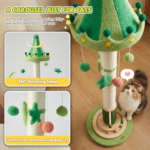51'' Extra Tall Cat Scratching Post,Heavy Duty Thick Sisal for Indoor Adult