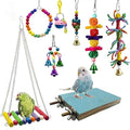 8 Pack Bird Swing Chewing Toy for Cockatiel Conure, Parrot Hammock Bell Toy