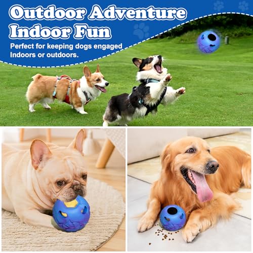 Interactive Dog Chew Toy, Large Enrichment Frozen Treat Chew Ball - color: Blue, size: Large