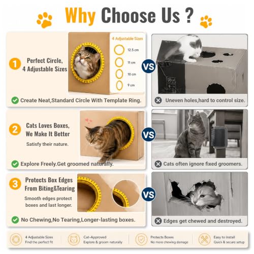 Cat Self Groomer Arch for Cardboard Boxes(Yellow | Refill) - color: Yellow
