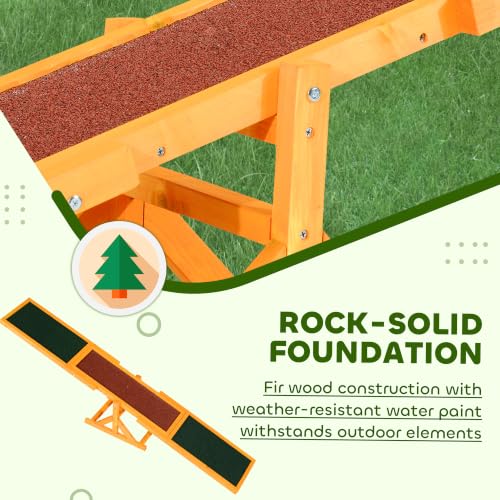 PawHut Wooden Dog Agility Seesaw for Exercise71 L x 12" W x 12" H Natural - color: Natural Wood, size: 70.75" x 11.75" x 11.75"