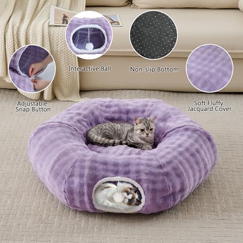 Bubble Round Cat Tunnel for Indoor Cats, Dusty Purple - color: Dusty Purple, size: Round