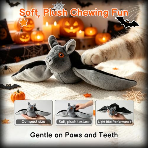 Flying Bat Dog Toy, Flying Bat Toy for Dogs, Flapping Bird Interactive Cat Toy, Cute Flapping Wings Electric Teasing Cat/Dog Toy, Hanging and Ground Play