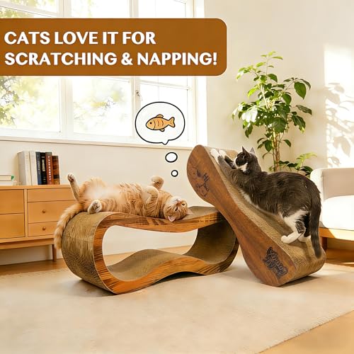 Cat Scratcher, 2 in 1 Cardboard Cat Scratchers for Indoor Cats Scratch Pad - size: 70CM