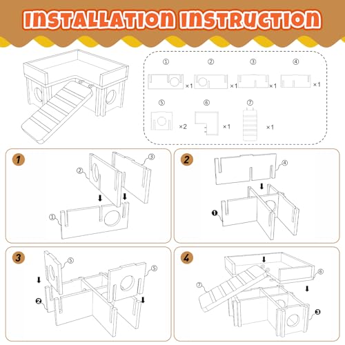 19 Pcs Hamster Cage Accessories & Habitat Set