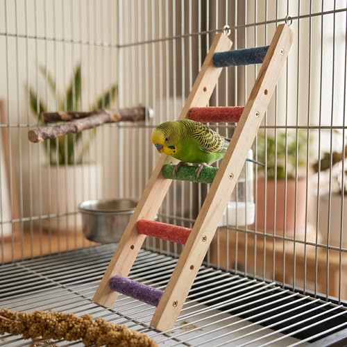 5-Section Parrot Ladder, Climbing Rope with Hooks, Chew-Proof Perch