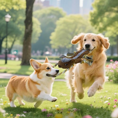 No Stuffing Rope 3-Pack Dog Toys, Chew Toys for Medium, Large Pets - color: Orange, Grey, Coffee