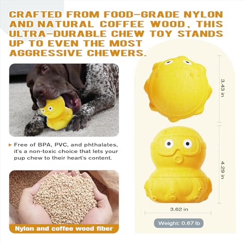 Wortade 3-in-1 Treat-Dispensing Dog Puzzle Toy and Slow Feeder, Yellow