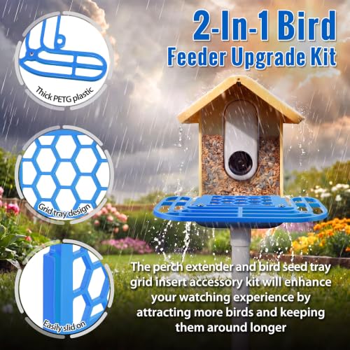 Saillong 2-in-1 Bird Feeder Kit, Compatible with BirdBuddy Feeder, Blue - color: Blue