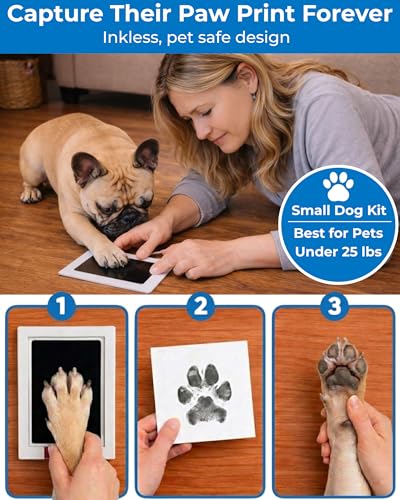 OtterPets Small Dog Urn for Ashes 4 Customizable Displays Ink Paw Print Kit - color: Black Small