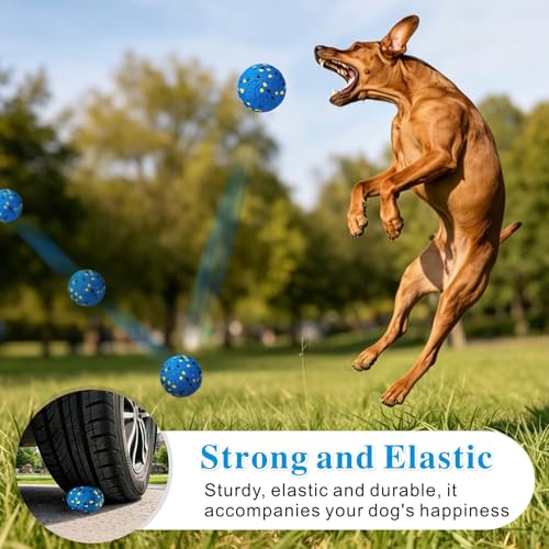 Idepet Dog Toy Ball Tennis Balls for Aggressive Chewers,Nontoxic Bite Resistant Toys ETPU High-Bounce Floating Fetch Toys for Teething for Small Medium Dogs (Blue&Blue, 4 Balls-2.75in) - color: Blue&Blue, size: 4 Balls-2.75in
