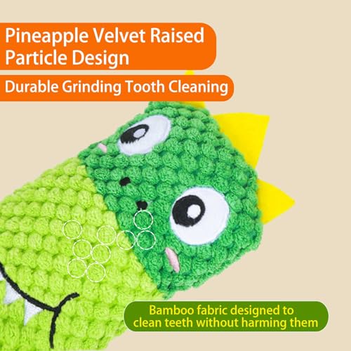 Plush Dog Toys, Long Foldable Squeaky Chew Pet Toys (Blue Dinosaur) - color: Green Dinosaur
