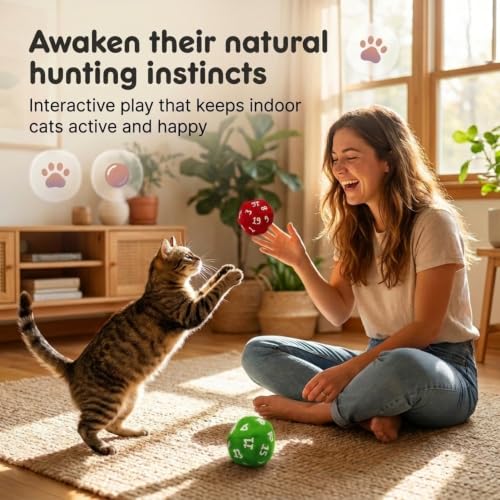 Glaciart One Wool Felt Dice Cat Toy with Catnip for Indoor Cats - color: Dice (2pcs)