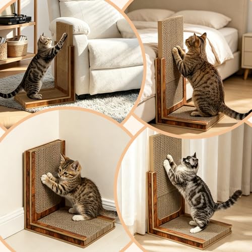 Deluxe Replaceable Cardboard Cat Scratcher, Easy Assembly & 3-Second Swap, Adjustable Height (16.9” or 23.6”) with 2 Full Pad Sets, Ultimate Value Bundle - size: 2 Full Pad Set+Reusable Frame