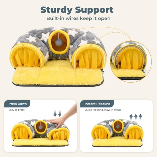 Avont Guinea Pig Tunnel, Small Animal Hideaway Tube Toy - color: Star, size: Medium