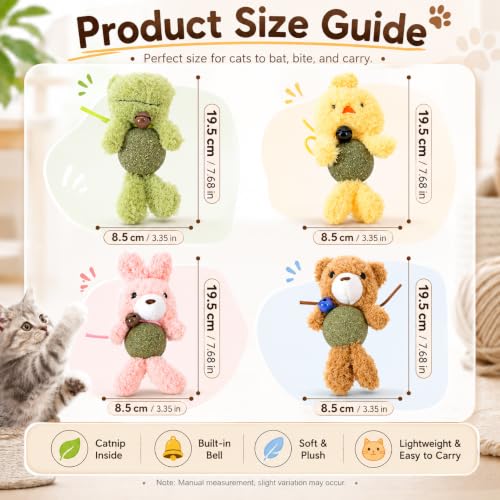 Cat Toys with Catnip Kitten Chew Bite Supplies Boredom Relief Fluffy Kitty Teeth Cleaning Chewing Cat Lovers Interactive Plush Gift (New Rabbit) - color: New Rabbit