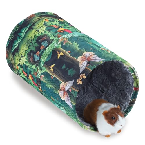 IBWell Cute Forest Guinea Pig Hideout Tunnel & Tube for Guinea Pigs, Rabbits & Hamsters - color: forest