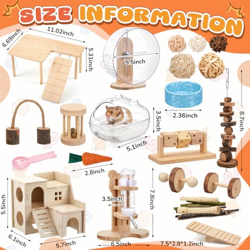 40 Pcs Hamster Cage Accessories Exercise Wheel,Interactive Style - style: Interactive style