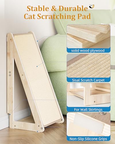Aechonow 26.4'' Sisal Cat Scratcher Ramp for Indoor Cats