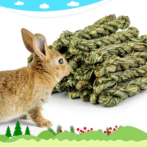 25pcs Rabbit Timothy Hay Toy for Bunny Small Animal Treats Natural Grass Stick Chew Toys Snacks Molar Teeth Grinding for Guinea Pigs Chinchillas Hamsters