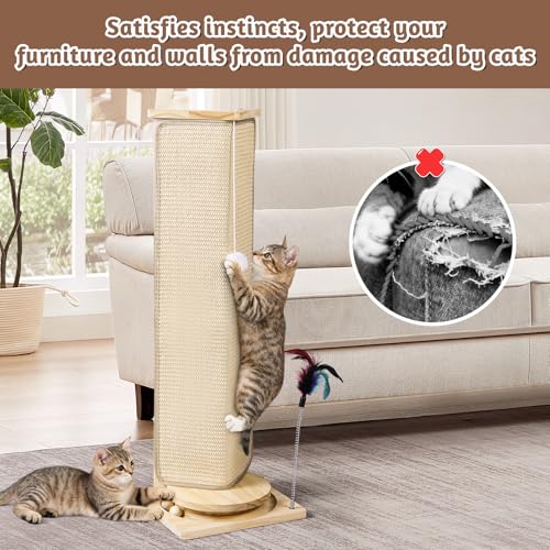 Couch Corner Cat Scratcher, 31'' Tall Cat Scratching Post