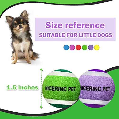 X-Small Dog Tennis Balls Dog Toys Ball 1.5" Pack of 12, Fit Ball Launchers - color: Colored tennis balls