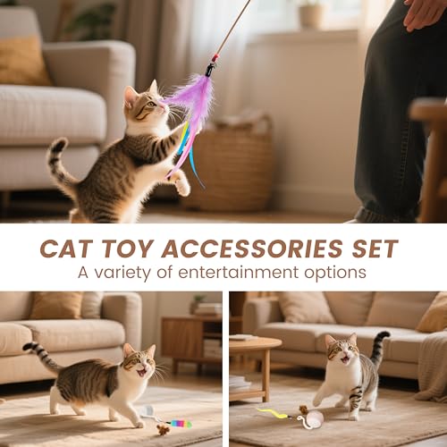 Interactive Cat Toys Replacement Tails Accessories for Cat Ball, 10Pcs - color: multicolour