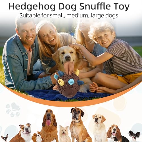 Hedgehog Treat Dispensing Dog Toy, Interactive Puzzle Toy for Dogs (Brown) - color: Brown