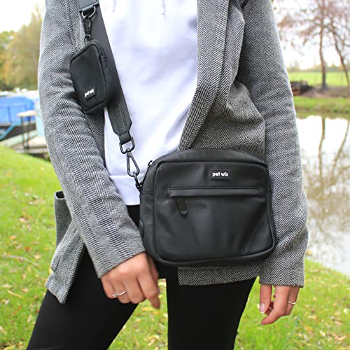 pet wiz Dog Walking Bag with Adjustable Strap - color: Black