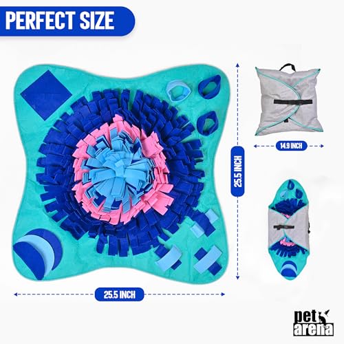 PET ARENA Large Sniffing Mat 25 x 25 Inch Interactive Feeding Toy - color: Large Multicolour