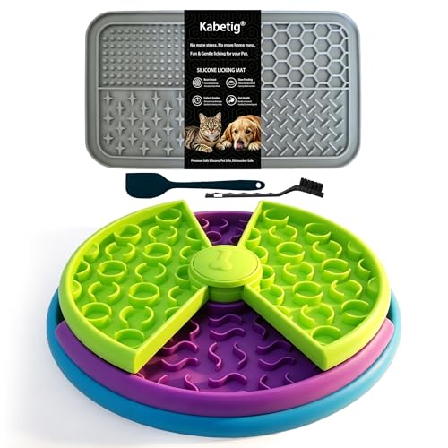 Slow Feeder Dog Bowl 3-Level Interactive Puzzle Feeder - color: Grey