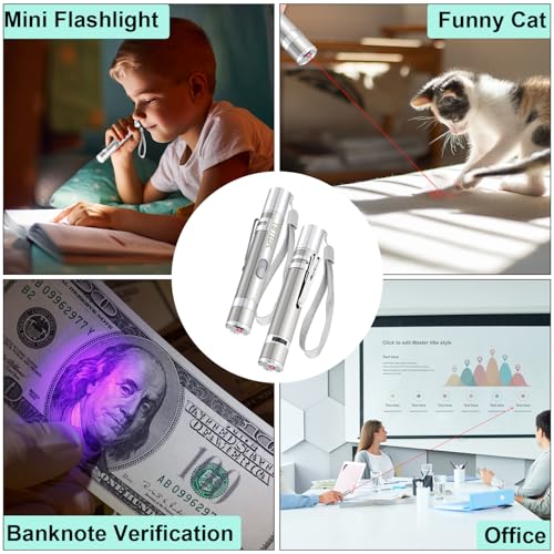 TBTeek Cat Toy 7 Light Modes & Adjustable Patterns Cat Mouse Toy (2 Pack) - size: 2pcs red light