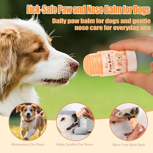 2-Pack Dog Paw Balm Sticks, Lick-Safe Moisturizer for Dry Paws & Nose - color: Two oranges