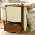 Cat Scratch Side Table with Storage, Couch Protector from Cat Claws