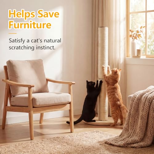 4 Pack M8 Cat Scratching Post Replacement, 15.7 in Sisal Posts