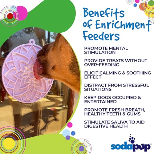 SodaPup Lotus eMat – Durable Enrichment Feeder Made in USA from Non-Toxic, Pet-Safe, Food Safe Rubber for Mental Stimulation, Avoiding Overfeeding, Fresh Breath, Digestive Health, Calming, & More - color: Lotus eMat Light Purple