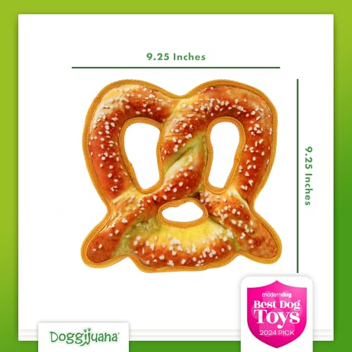 Doggijuana Twisted Pretzel & Pretzel Ring Dog Toy Bundle | 2 Pack, Squeaky - style: Twisted Pretzel & Pretzel Ring