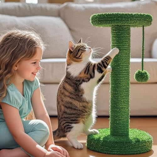 PowerKing Natural Sisal Replacement Scratching Post, 4 Pieces M8 Cat Scratch Post Refill Pole Parts for Refurbishment, White, Include Screws (Green-15.7''+15.7''+7.87''+7.87'') - color: Green, size: 15.7''+15.7''+7.87''+7.87'' (2.67''Thick)